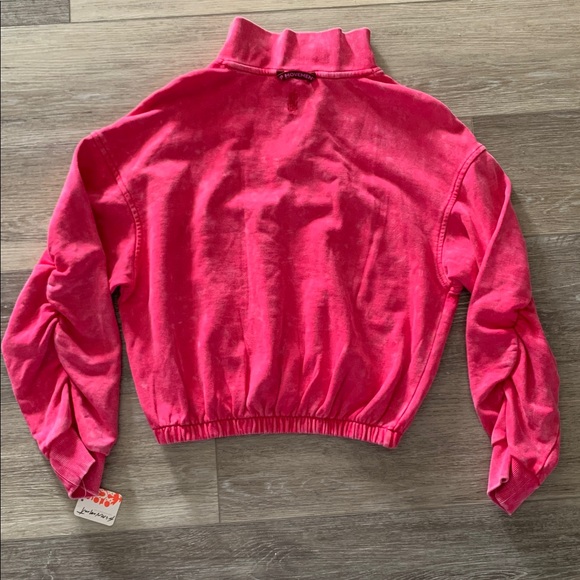 FP MOVEMENT Valley Girl 1/4 Zip Sweatshirt Pullover NWT Punch Crush - Picture 6 of 12